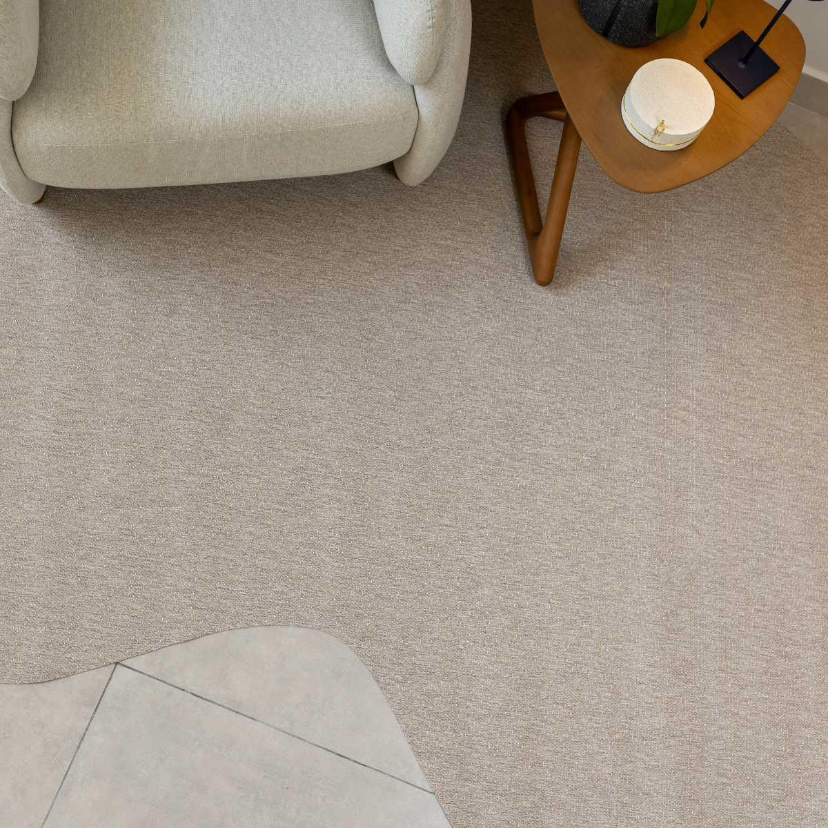 TAPETE ORGÂNICO BLINDADO ENTRELAÇO CREME - CALEO HOME