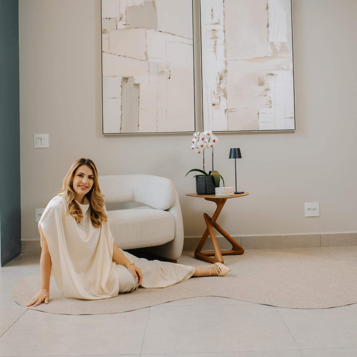 TAPETE ORGÂNICO BLINDADO ENTRELAÇO CREME - CALEO HOME